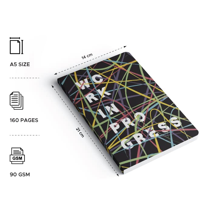 FACTOR NOTES A5 Ruled Notebook – Work in Progress (90 GSM, 160 Pages)