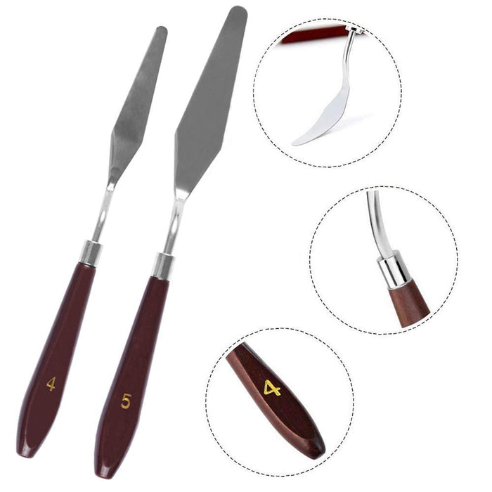 5 Piece Palette Knives/Painting Knives of Various Size & Shapes- Combo Pack (93-AB)
