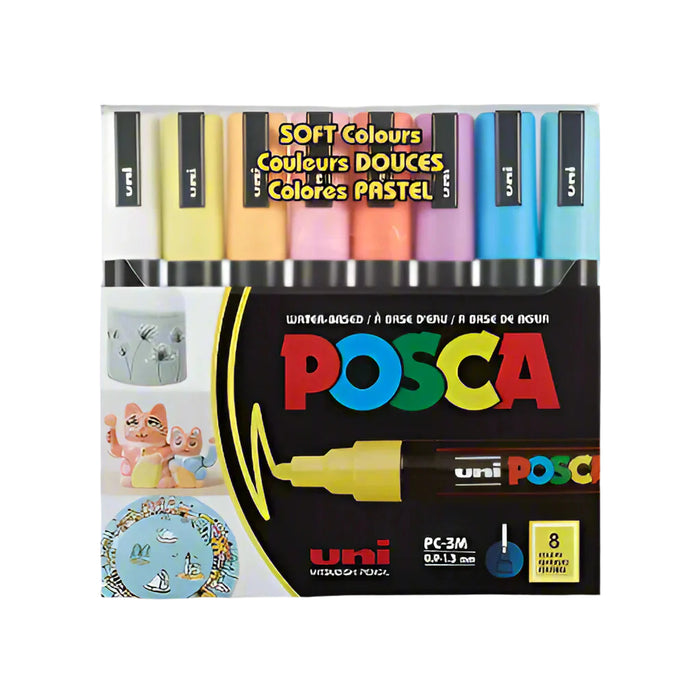 Uni POSCA 3M Paint Markers - Set of 8