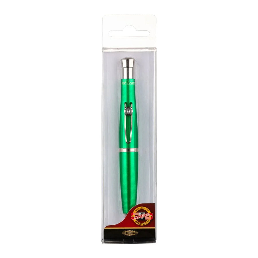 KOH-I-NOOR 5321 MECHANICAL CLUTCH PENCIL / LEADHOLDER - 5.6 MM - GREEN METAL BODY WITH SILVER CLIP