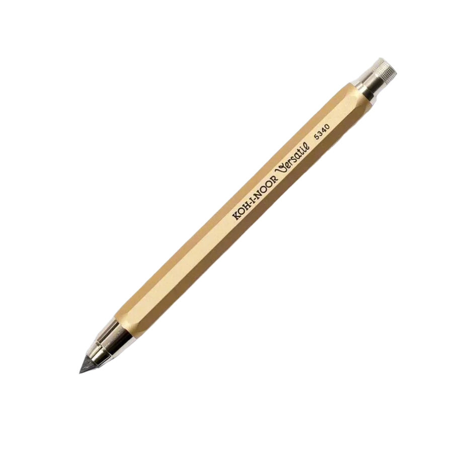 KOH-I-NOOR 5340 VERSATIL MECHANICAL CLUTCH PENCIL / LEADHOLDER - 5.6 MM - GOLD METAL BODY WITHOUT CLIP