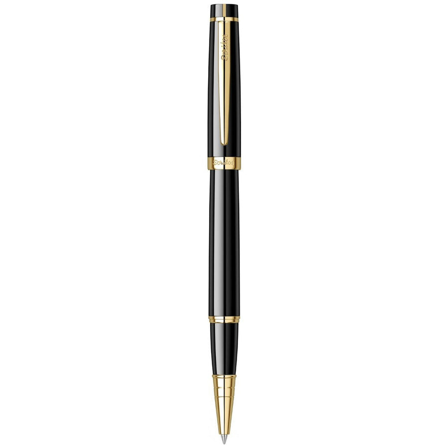 Scrikss Honor 38 Roller Pen – Black with Gold Trim (GT)