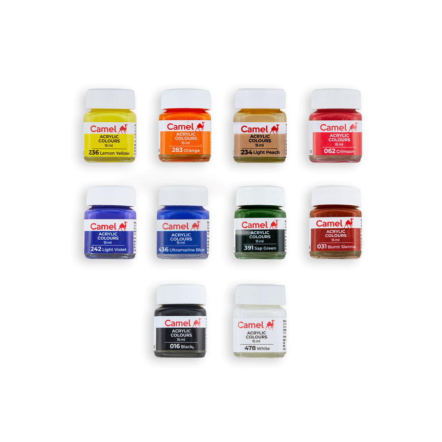 Camel Acrylic Colours Sets Of 10 (15ml)