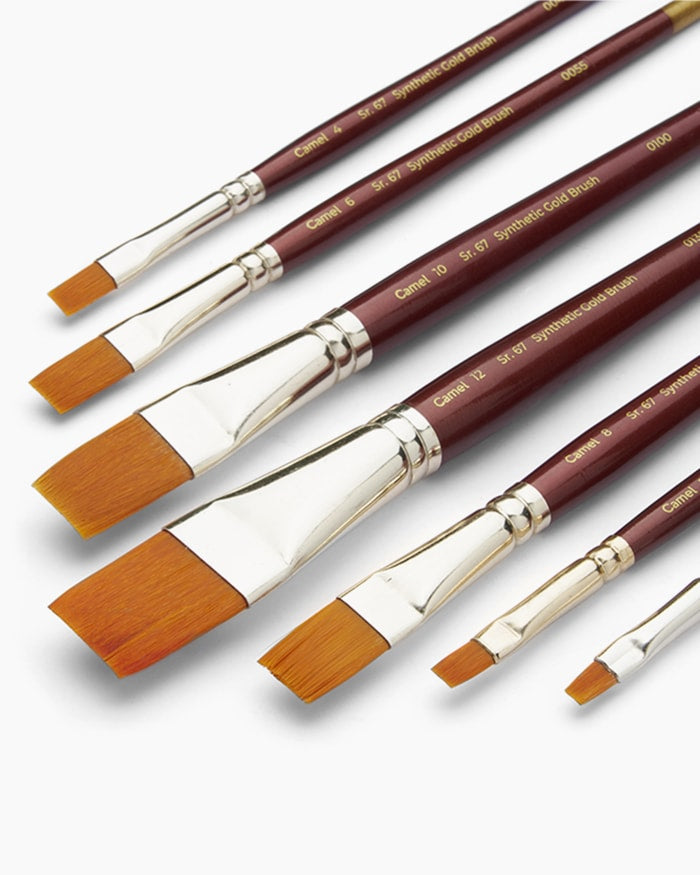 Camel - Synthetic Gold Flat Brushes - Series 67 (Set of 7 brushes)