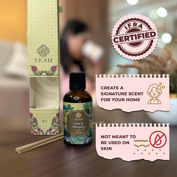 EKAM - Cedar & Mahogany Reed Diffuser Refill Oil Gift Box