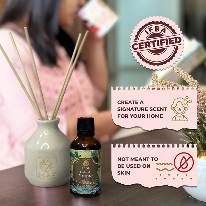 EKAM Cedar & Mahogany Reed Diffuser Set