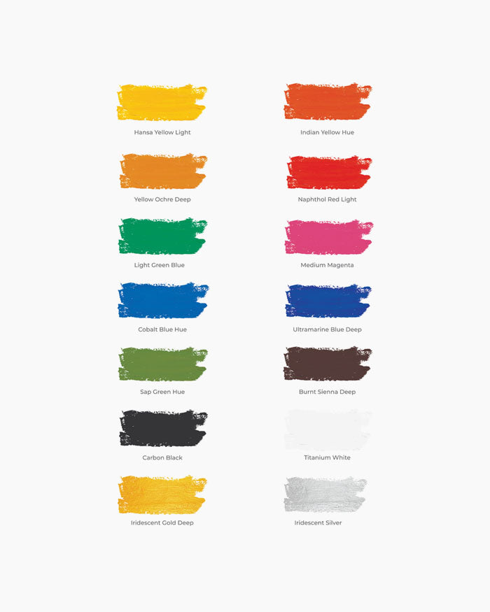 Camel Artist HD Acrylic Colours – Set of 14 (20 ml Tubes)