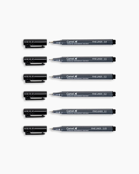 Camel Fine Liner Pens – Set of 6