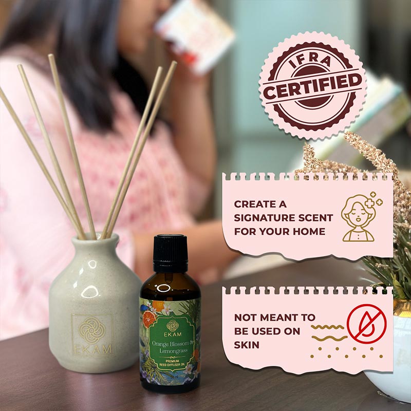 Ekam - Orange Blossom & Lemongrass Reed Diffuser Set