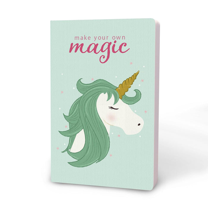 Factor Notes A5 Plain Notebook - Teal Unicorn