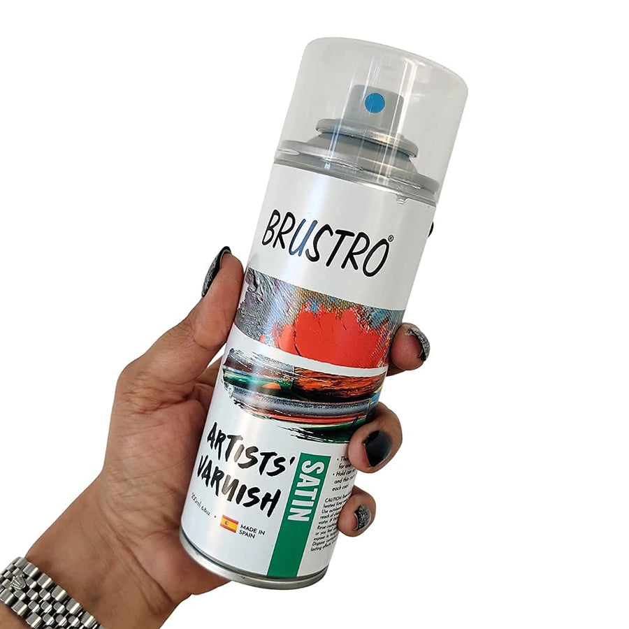 Brustro Artists’ Varnish Spray – 400ml Satin Finish