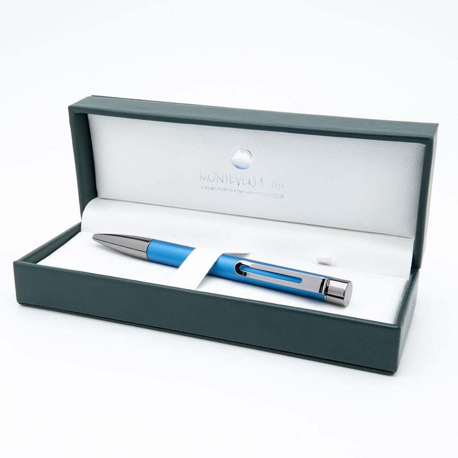 Monteverde Ritma Ball Pen – Blue with Gunmetal Trim