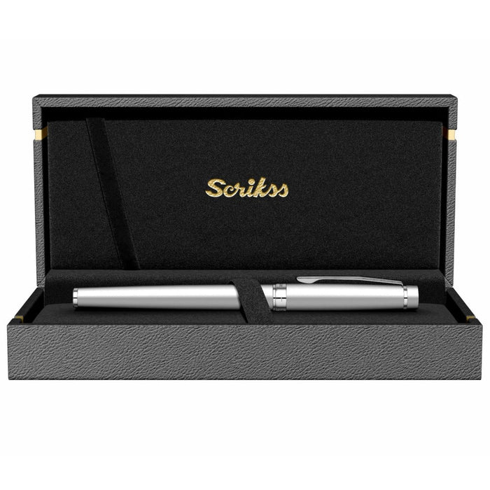 Scrikss Honor 38 Roller Pen – Matt Chrome with Chrome Trim (CT)