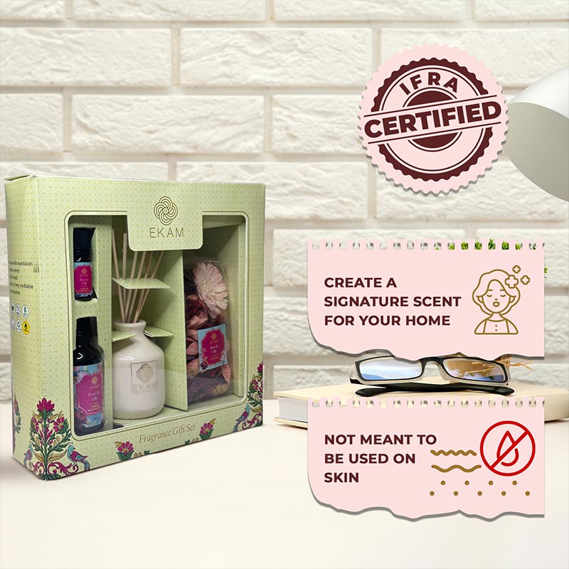 EKAM Rose & Lily Reed Diffuser & Potpourri Gift Set