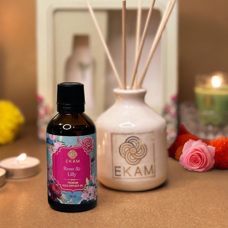 EKAM Rose & Lily Reed Diffuser Set