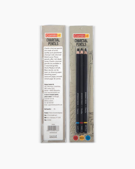 Camlin - Charcoal Pencils (Sets of 3)
