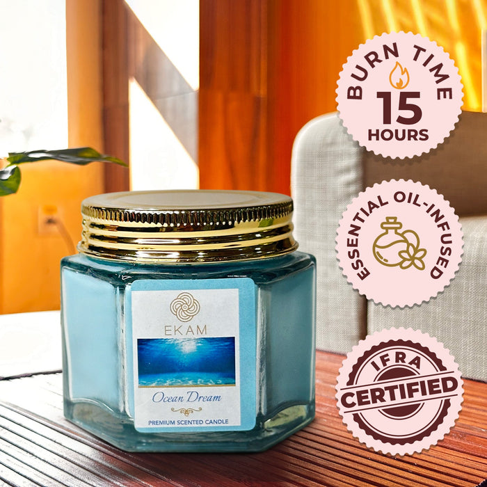 Ekam Ocean Dream Hexa Jar Scented Candle