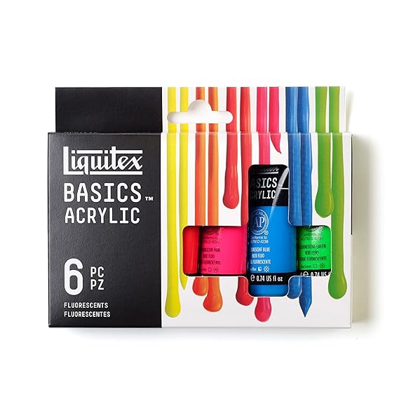 Liquitex Basics Acrylic - Set of 6 Fluorescents (22ml)