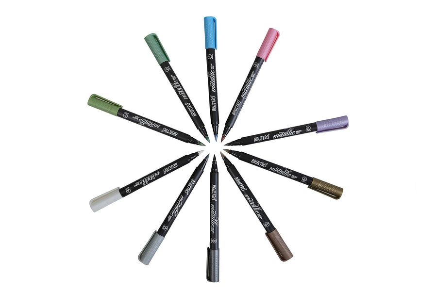 Brustro Metallic Brush Pen - Set of 10