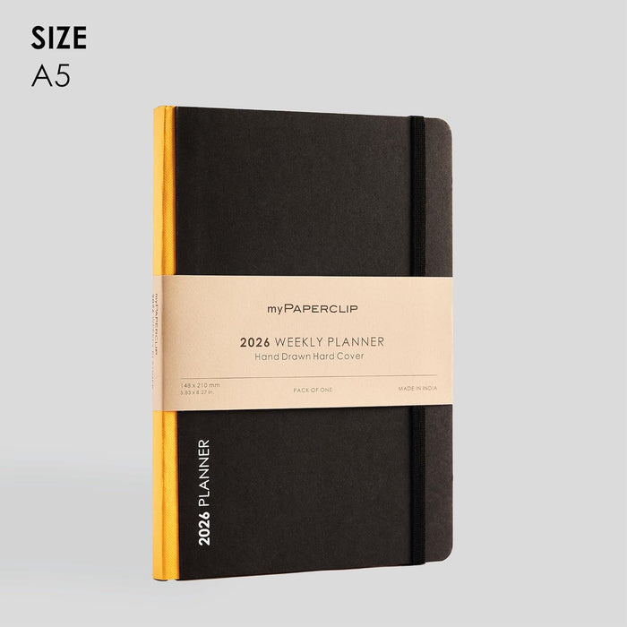 myPAPERCLIP 2026 Weekly Planner – A5 Size (Yellow)