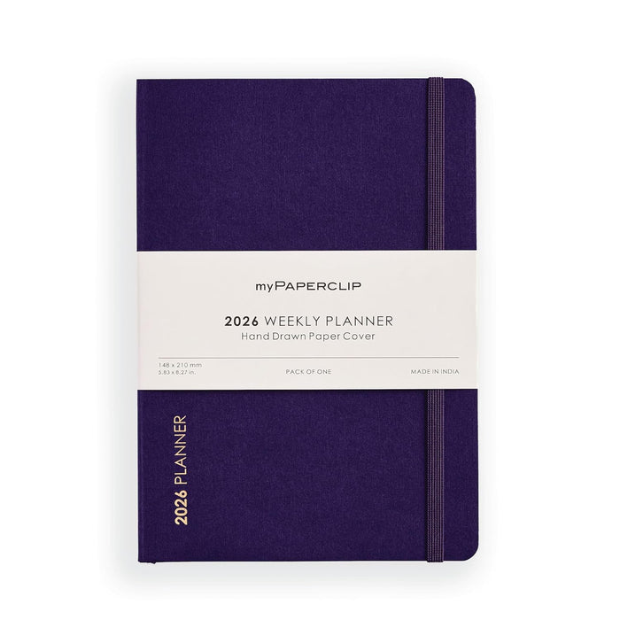 myPAPERCLIP 2026 Weekly Planner – A5 Size (Aubergine)