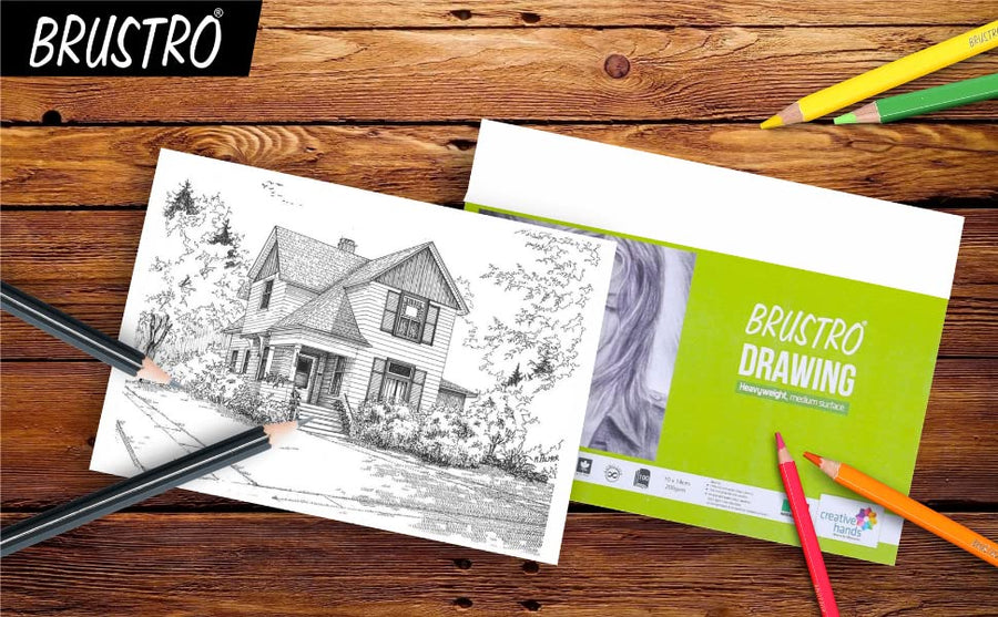 Brustro Drawing Paper Pad – A5 | 200 GSM | 32 + 8 Free Sheets | Heavyweight, Medium Surface