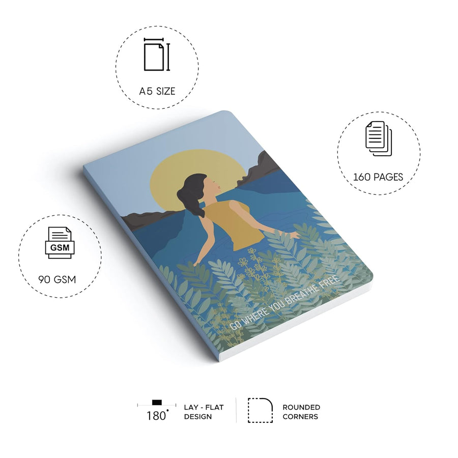 FACTOR NOTES A5 Ruled Notebook – (Breathe Free)