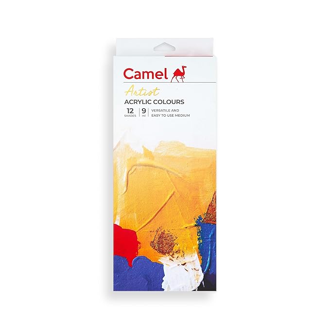 Camel Artist Acrylic Colours Set Of 12 Shades 9ml Mango camel-artist-acrylic-colours-set-of-12-shades-9ml-mango