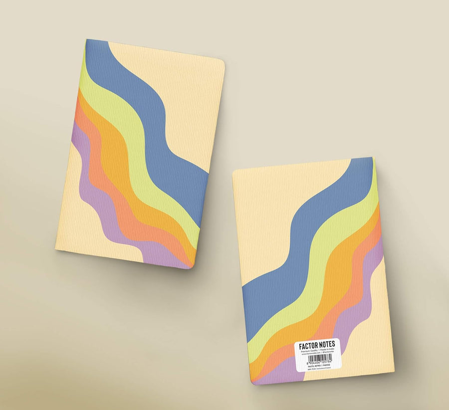 FACTOR NOTES A5 Plain Notebook - Retro Pastel Cover