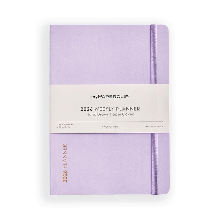 myPAPERCLIP 2026 Weekly Planner – A5 Size (Lilac)