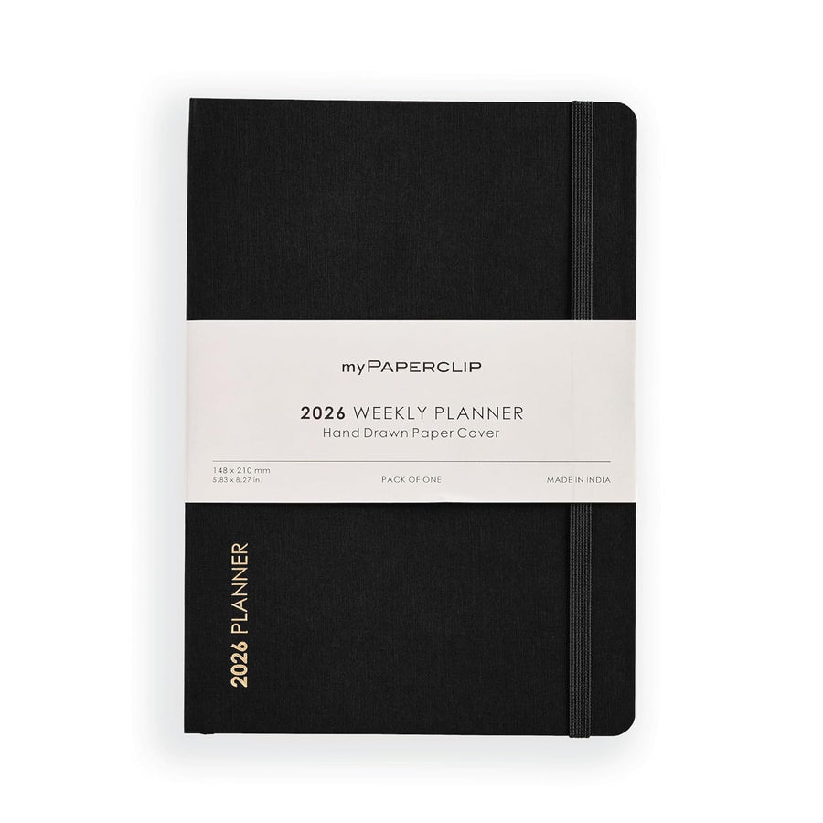 myPAPERCLIP 2026 Weekly Planner – A5 Size (Black)