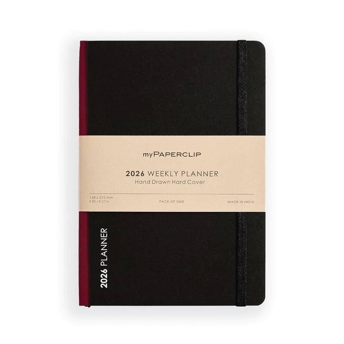 myPAPERCLIP 2026 Weekly Planner – A5 Size (Claret)