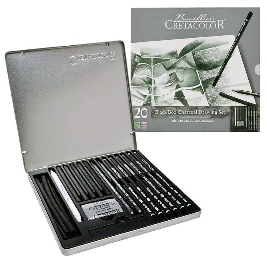 Cretacolor Black Box Charcoal Drawing Set – 20 Pieces