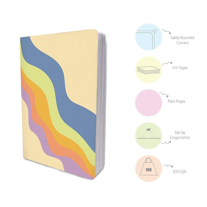 FACTOR NOTES A5 Plain Notebook - Retro Pastel Cover