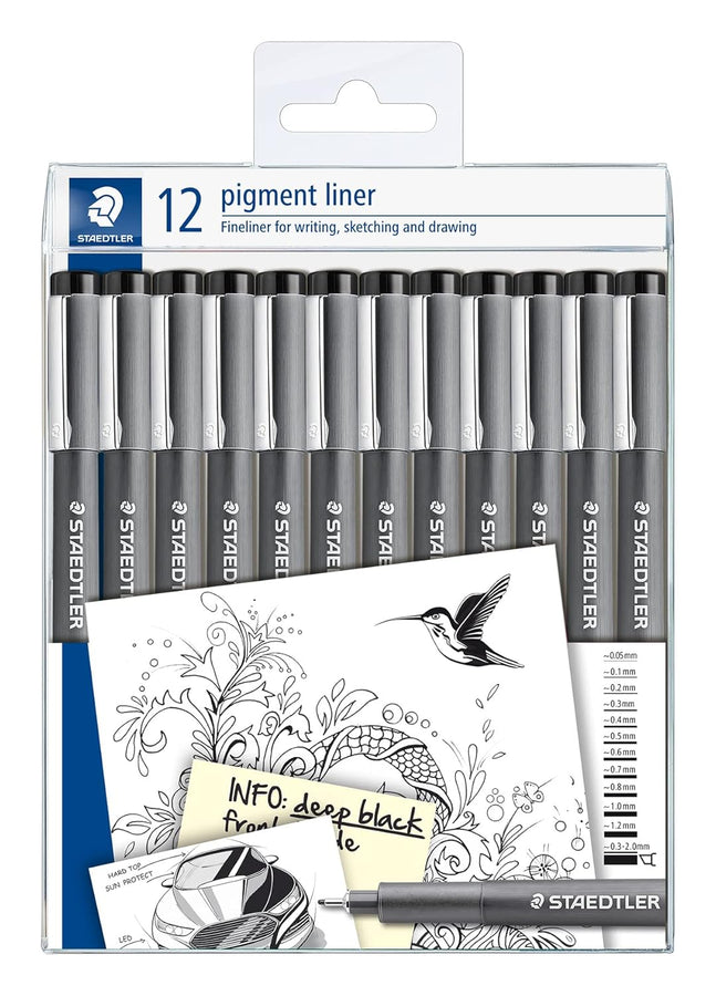 Staedtler Pigment Liner – Fineliner Pack of 12