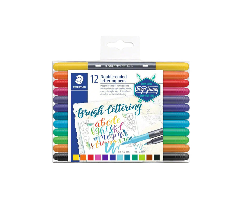 Staedtler Double Ended Lettering Brush Pen Set of 12