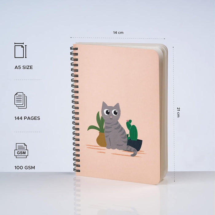 Factor Notes Spiral-Bound Notebook – (Curious Cat)