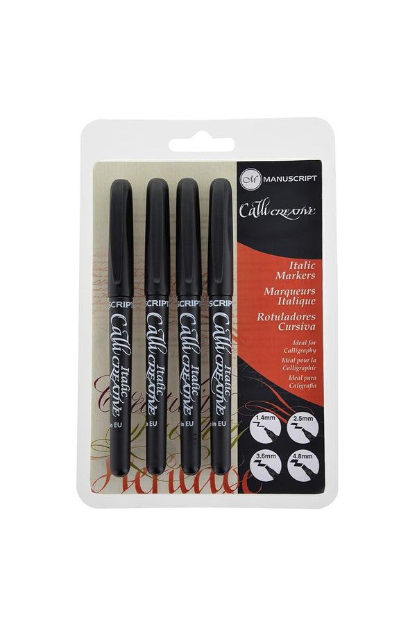 Manuscript - Callicreative Black Italic Marker Set of 4