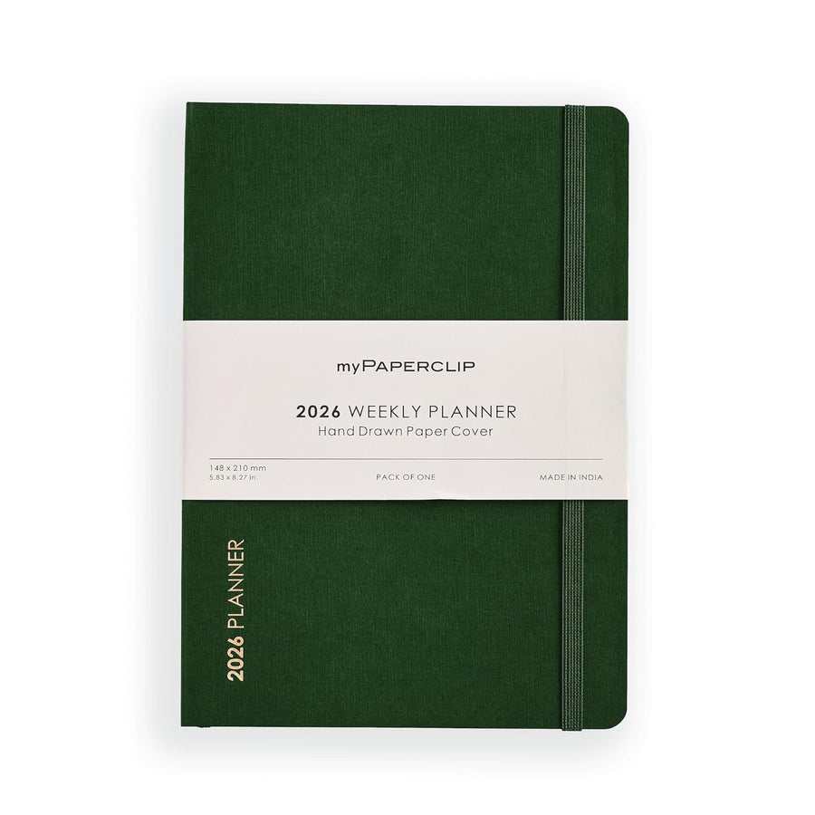 myPAPERCLIP 2026 Weekly Planner – A5 Size (Green)