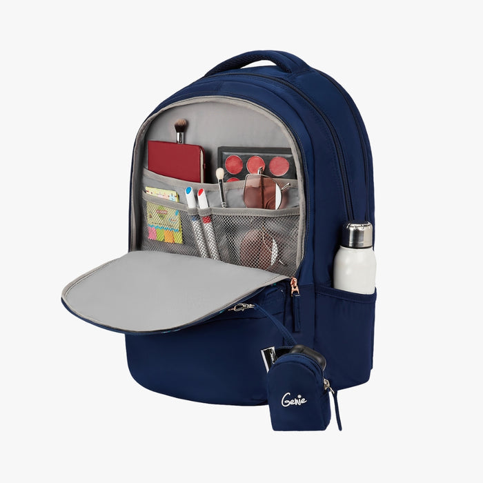 blue backpack with laptop sleeve Away Commuter in Coast Thoughtfully organized and easy to carry Niuta Unisex USB Charging Port