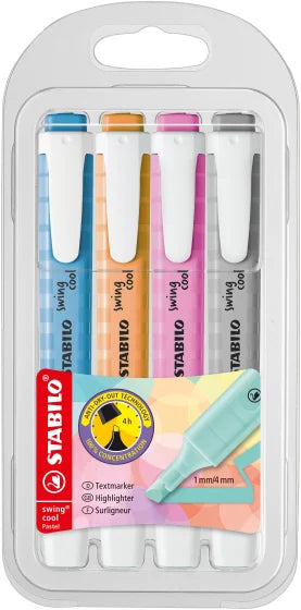 Highlighter STABILO swing cool Pastel (Pack Of 4)