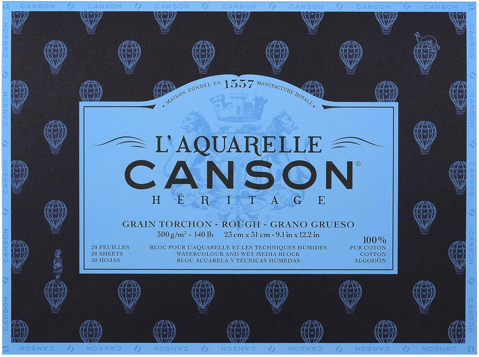 CANSON - L'AQUARELLE HERITAGE PADS ROUGH GRAIN (23 X 31 CM)