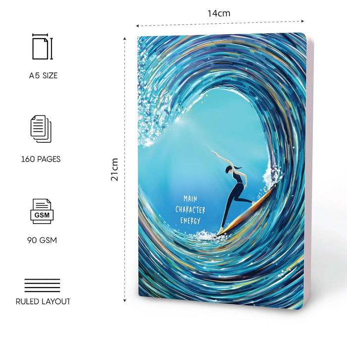 FACTOR NOTES A5 Ruled Notebook – Main Character Energy