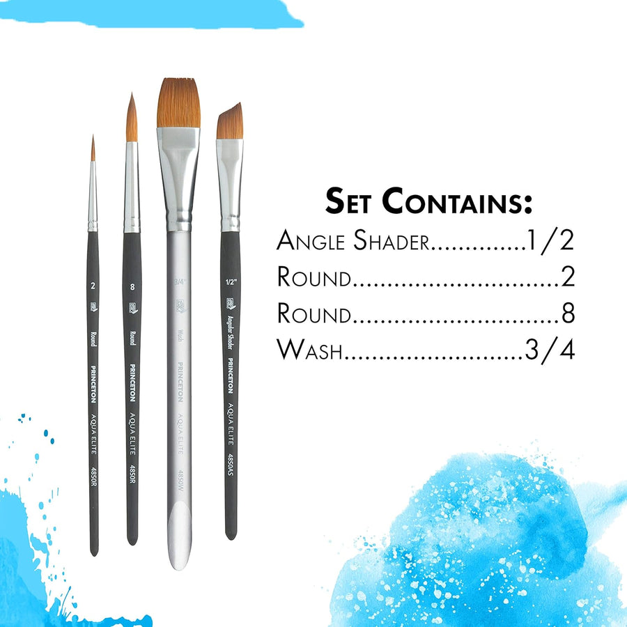 Princeton - Aqua Elite Synthetic Kolinsky set of 4