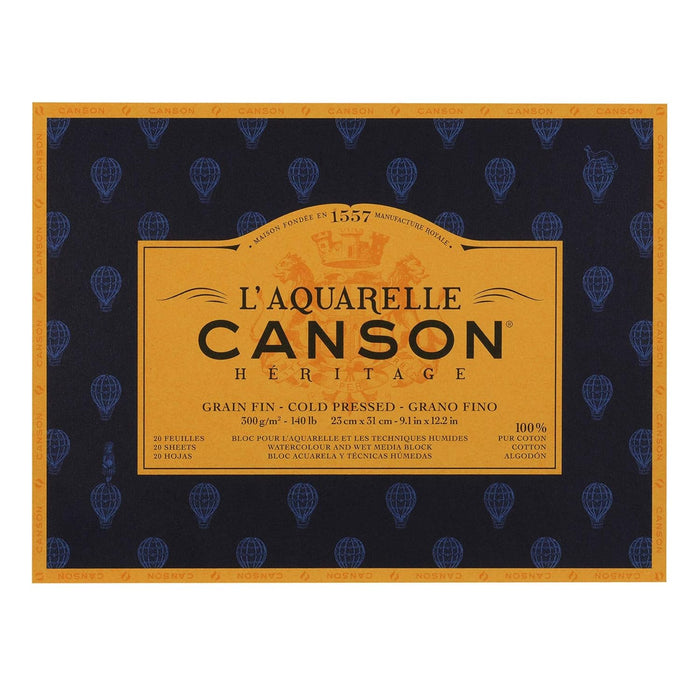 CANSON - L'AQUARELLE HERITAGE GLUED PAD COLD PRESSED (23 x 31 CM)