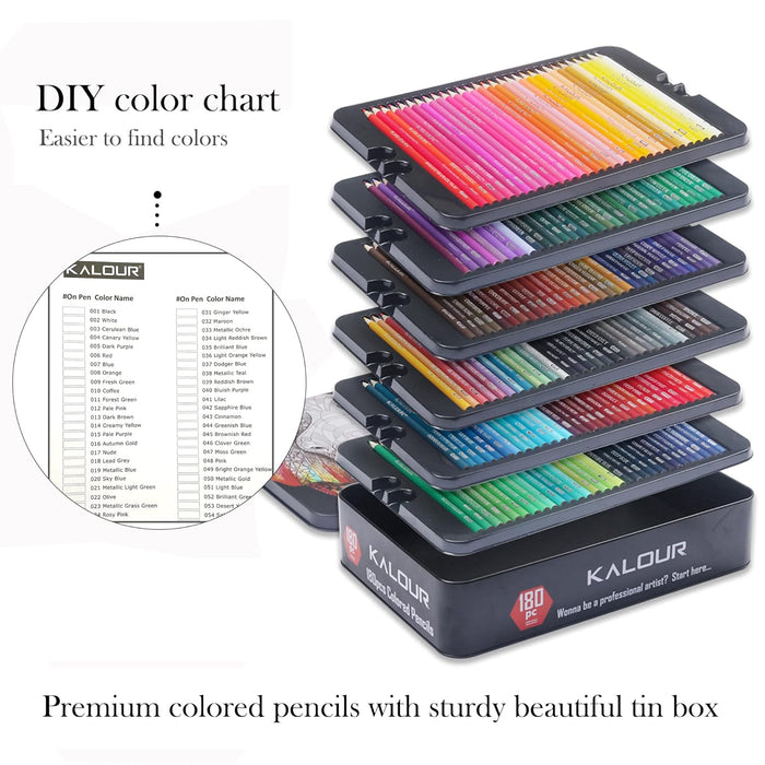 Kalour - Premium Colored Pencils Set of 180 pcs