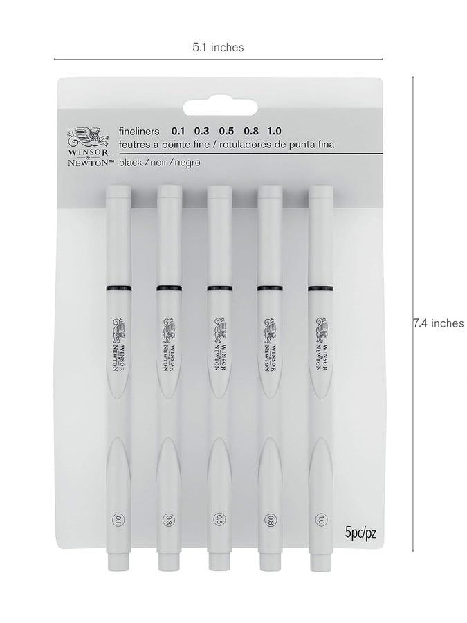 Winsor & Newton Fineliner Pens – Pack of 5 - Black