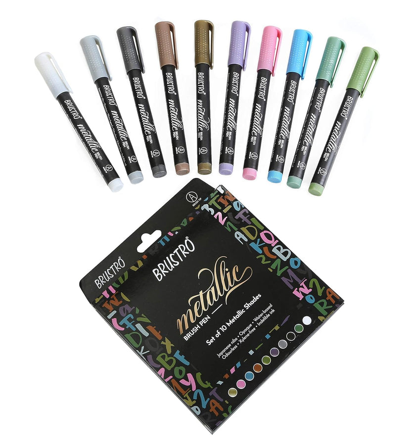 Brustro Metallic Brush Pen - Set of 10