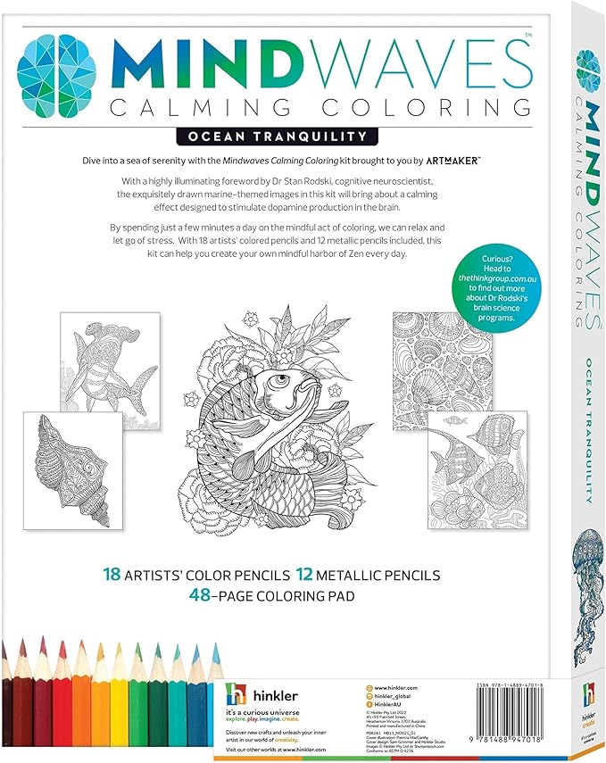 Art Maker - Mind Waves Calming Colouring Kit – Ocean Tranquillity