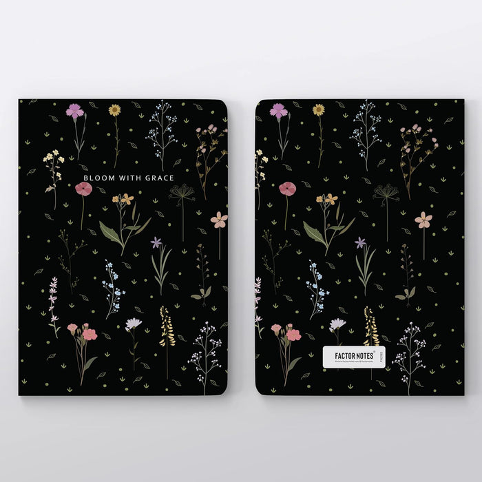 FACTOR NOTES A5 Ruled Notebook – Bloom with Grace (90 GSM, 160 Pages)